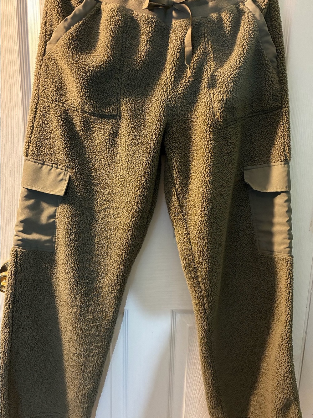 Ultra Flirt Fleece Olive Green Sherpa Cargo pants